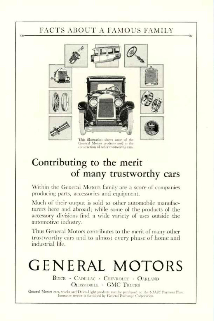 1925 General Motors Auto Advertising